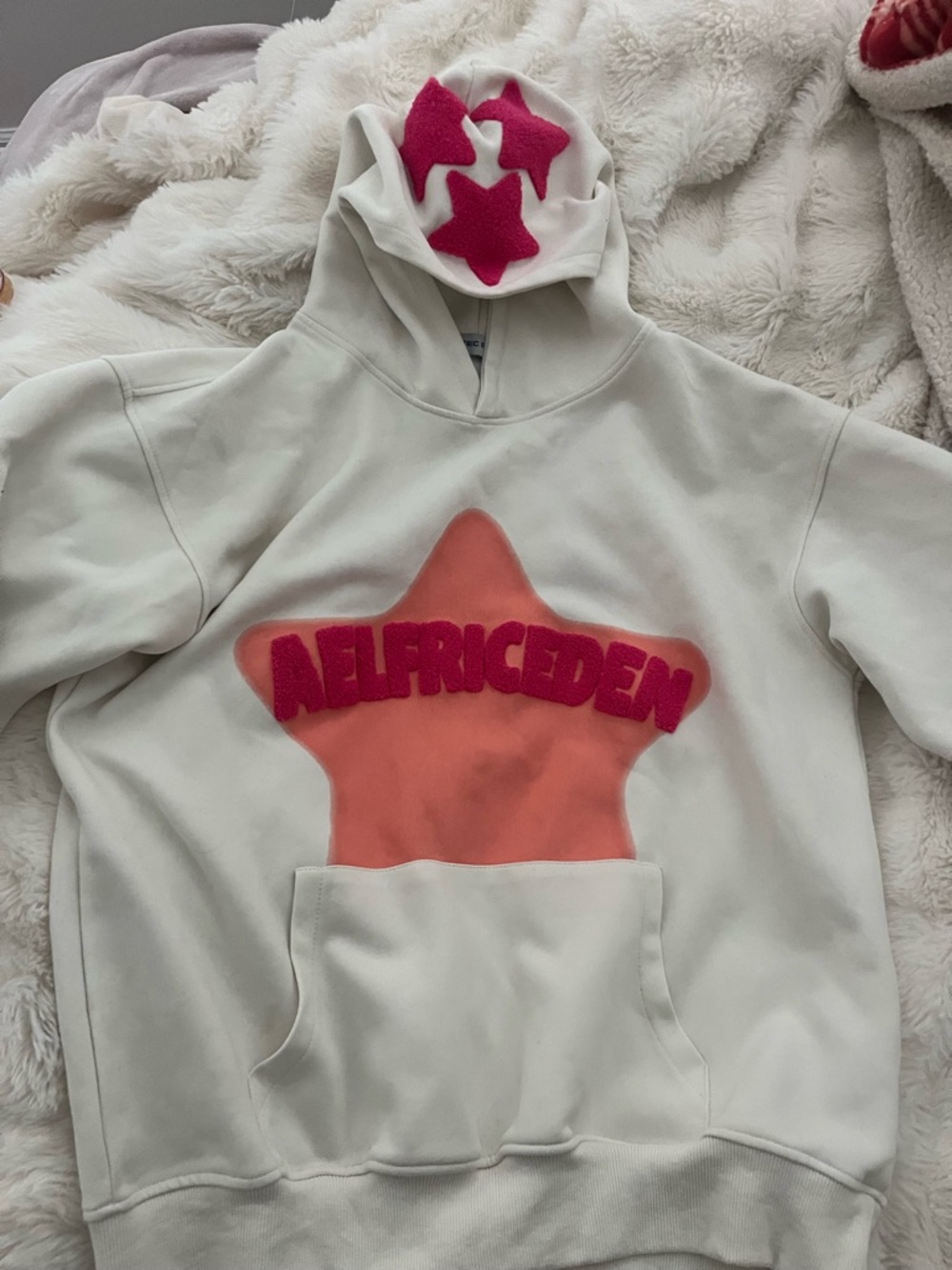 Aelfriceden Star Pink White Hoodie - Like New - Worn Once